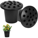 Lot de 2 inserts pour vase fun�raire noir en plastique, pots de fleurs pour tombe fun�raires, insertion ...