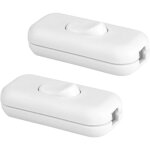 Lot de 2 interrupteurs interm�diaires en ligne, blancs, 6 a 250 v, interrupteur torpille et � bascule, ...