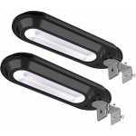 Lot de 2 lampadaire solaire 18 led, lampe solaire extrieure 180 grand angle reglable avec dtecteur ...