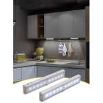 Lot de 2 lampes 10 led, rechargeable par usb, d�tecteur de mouvement, 2 modes d?�clairage, portable. ...