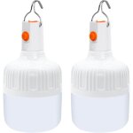 Lot de 2 lampes de camping led, lanterne suspendue portable 3 modes d'�clairage usb rechargeable � piles, ...