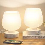 Lot de 2 lampes de chevet tactiles avec ports de charge usb - a + c, variateur 3 positions, abat - jour ...