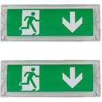 Lot de 2 lampe d'�clairage de secours � led, avec batterie de secours jusqu'� 3 heures, classe de protection ...