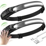 Lot 2 lampe frontale rechargeable, lampe frontale led ultra puissante 260 �wide view / ipx4 �tanche mains ...