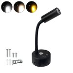 Lot de 2 lampes de lecture led, 12 v, � intensit� variable par simple pression, 3 000 k � 6 000 k, avec ...