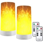Lot de 2 lampes led � effet de flamme, rechargeables par usb, avec t�l�commande et minuterie, m�che vacillante ...