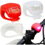 Lot de 2 lampes led pour v�lo, �clairage avant et arri�re, blanc et rouge.