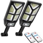Lot de 2 lampe solaire exterieur, 196 led lampadaire solaire exterieur avec d�tecteur de mouvement, ip65 ...