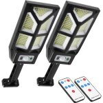 Lot de 2 lampe solaire exterieur, 196 led lampadaire solaire exterieur avec dtecteur de mouvement, ip65 ...