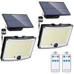 Lot de 2 lampes solaires d'ext�rieur, lampe solaire � 202 led avec capteur de mouvement, appliques murales ...