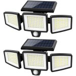 [lot de 2] lampes solaires extrieur puissante - 210led projecteur lumire solaire extrieure avec dtecteur ...