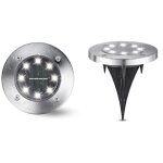 Lot de 2 lampes solaires de jardin blanches , 8 led 6 000 k , étanches ip65 , éclairage d'extérieur encastré ... Lot de 2 lampes solaires de jardin blanches , 8 led 6 000 k , étanches ip65 , éclairage d'extérieur encastré ...