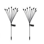 Lot de 2 lampes solaires, led, ip65, fixes, capteur de lumi�re, noir