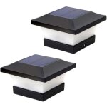 Lot de 2 lampes solaires pour poteau d'ext�rieur pour �clairage de pont de cl�ture, �clairage solaire ...