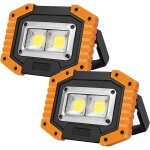 Lot de 2 lampes de travail 30 w, projecteur portable rechargeable et tanche avec base magntique pour ...