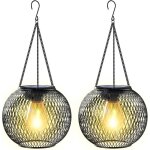 Lot de 2 lanternes solaires d'ext�rieur � suspendre en m�tal ip65