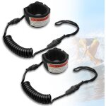 Lot de 2 leashs de surf, leash �lastique avec fermeture velcro, corde de pagaie en tpu pour sup (stand ...