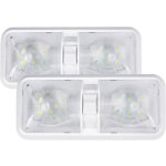 Lot de 2 led eclairage int�rieur plafonnier de camping - car 12v 6w led lumi�re blanche naturelle double ...