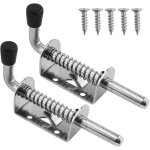 Lot de 2 loquets � ressort en acier inoxydable 304 avec poign�e en caoutchouc, 10 x 128 mm, pour portes, ...