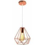 Fitags - lot de 2 luminaires - suspension industrielle contemporaine, lampe en fer rose dor