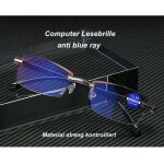 Lot de 2 lunettes anti - lumi�re bleue uni pour lecture sans monture pour t�l�vision, ordinateur, filtre ...
