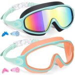 Lot de 2 lunettes de natation seago antibu�e et anti - uv, grand angle de vue, pour enfants de 3 � 14 ...