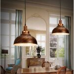Lot de 2 lustre industrielle en m�tal r�tro suspension vintage luminaire pour salon chambre restaurant ...