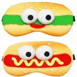 Lot de 2 masques de sommeil amusants en forme de hamburger et de hot - dog, masques pour les yeux ajustables, ...