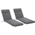 Lot de 2 matelas pour bain de soleil transat - cordons et velcros d'attache - dim. 196l x 55l cm �p. ...