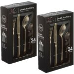 Lot de 2 m�nag�res en acier inoxydable - 48 couverts