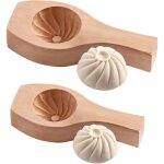 Lot de 2 moules baozi en bois, grands et petits, presse � chignon classique cuit � la vapeur, outil simple ...
