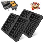 Lot de 2 moule gaufre silicone air fryer, accessoires pour friteuse � air chaud, moule gaufrier r�utilisable, ...