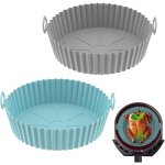 Lot de 2 moules en silicone pour friteuse  air, accessoires pour panier de friteuse  air, pour four ...