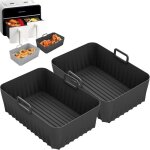 Lot de 2 moules en silicone pour friteuse à air, accessoires pour friteuse sans huile, plateau en silicone ... Lot de 2 moules en silicone pour friteuse à air, accessoires pour friteuse sans huile, plateau en silicone ...