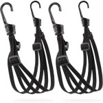 Lot de 2 noir tendeurs coulissants  4 cordes avec crochets - longueur 60cm, - tendeur robuste en latex ...