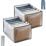 Lot de 2 organisateurs pliables en maille pour jeans et pantalons, grande capacit�