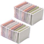 Lot de 2 organisateur pliable tissu organisateur de tiroir pliable bo�te de rangement � 9 compartiment ...