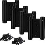 Lot de 2 paires de charnières de porte à double action en acier inoxydable noir mat 76 mm Lot de 2 paires de charnières de porte à double action en acier inoxydable noir mat 76 mm