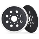 Lot de 2 patins de ponage 125 mm avec crochet et boucle, 8 trous, compatibles avec les ponceuses excentriques ...