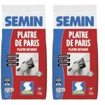 Semin - lot de 2 ptre de paris pour moulages, scellements et rebouchage intrieur - sac de 5 kg