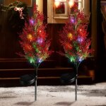 Lot de 2 petites guirlandes lumineuses solaires multicolores pour sapin de nol, dcoration pour terrasse, ...