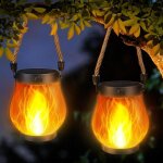 Lot de 2 pi�ces lampe solaire exterieur jardin suspendues, 2 pi�ces lumiere solaire exterieur avec effets ...