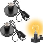 Lot de 2 pieds de lampe de table vintage e27 avec interrupteur � c�ble, max. 100 w, noir, ampoule non ...