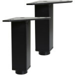 Lot de 2 pieds rglables en mtal pour meuble de salle de bain