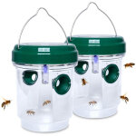 Lot de 2 pi�ges � gu�pes solaires suspendus r�utilisable, pi�ge � abeilles charpenti�res, mouches des ...