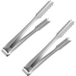 Lot de 2 pinces  glace en acier inoxydable 304, pinces  glace de 6 pouces pour seaux  glace, bars ...