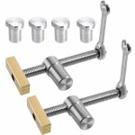 Lot de 2 pinces de serrage rapides pour tabli de table avec 4 chiens de banc pour trou de 20 mm, bute ...
