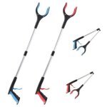 Lot de 2 - pince telescopique 83cm extension - t�te rotative � 90� pince a dechets avec pointes magn�tiques ...