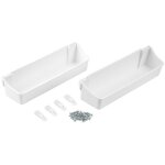 Lot de 2 plateaux auxiliaires, longueur 350mm, plastique, blanc - emuca