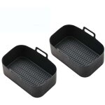Lot de 2 plateaux pour friteuse � air, silicone, noir